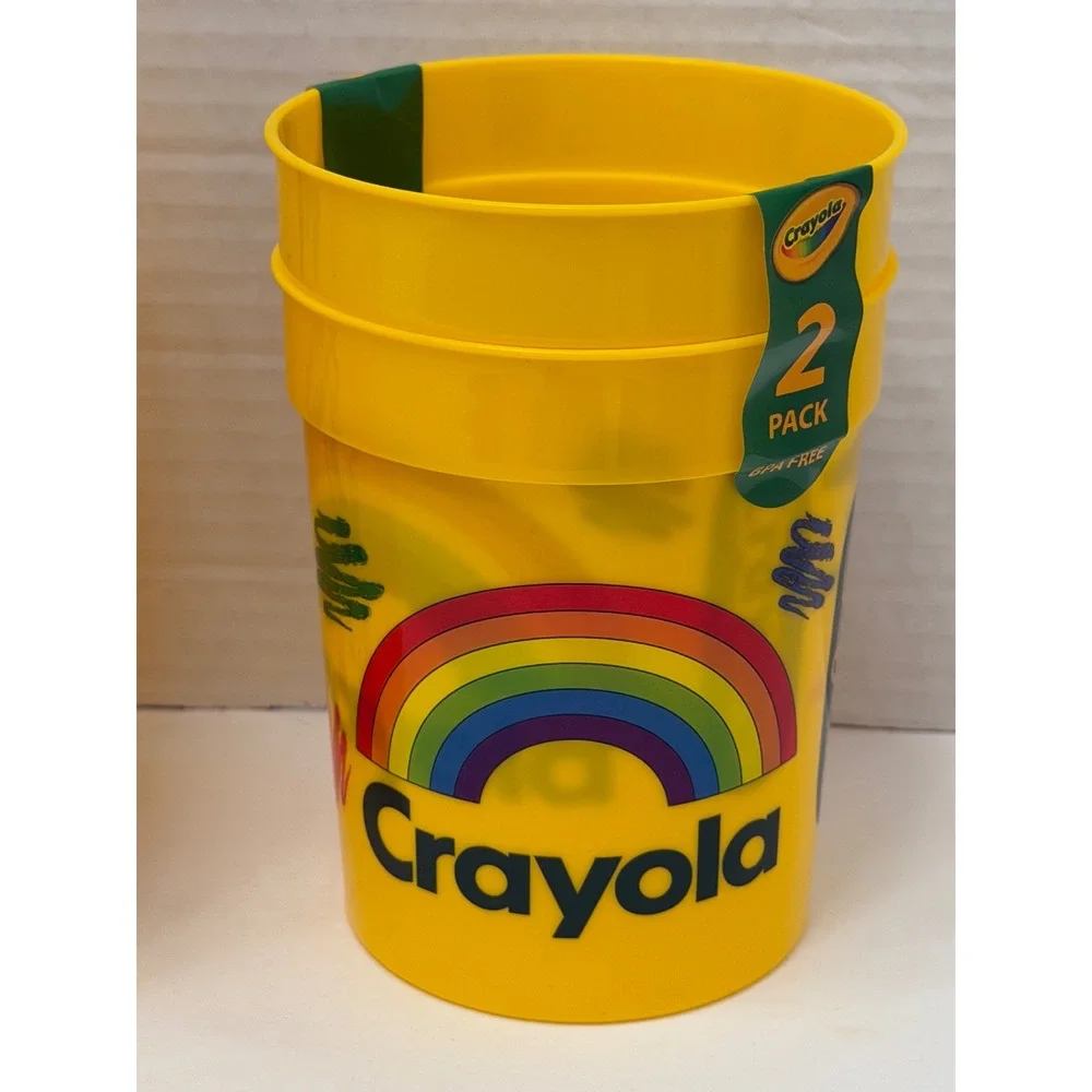 Crayola Art Storage Caddy and 2-Pack Tumbler Set Yellow Rainbow Lot Set